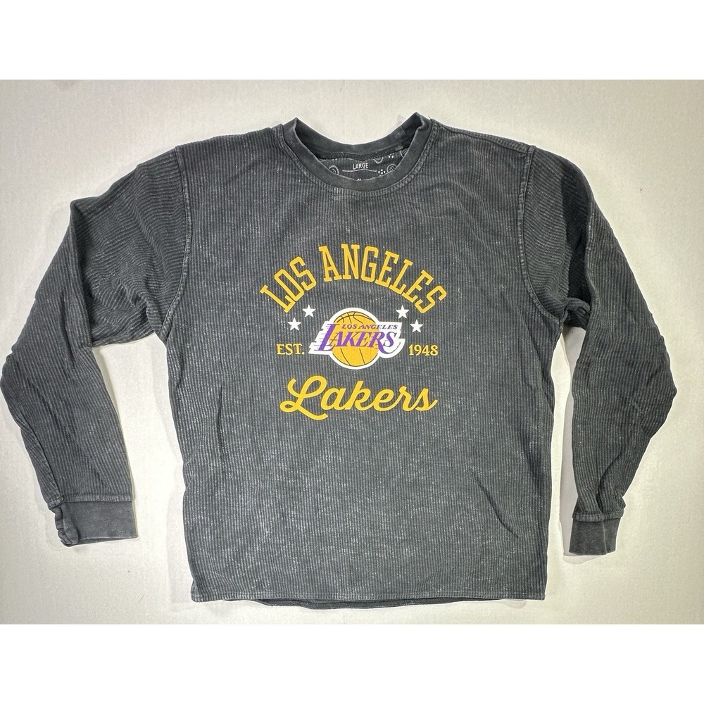 Los Angeles Lakers NBA Long Sleeve Shirt Gray Large G-III 4Her By Carl Banks